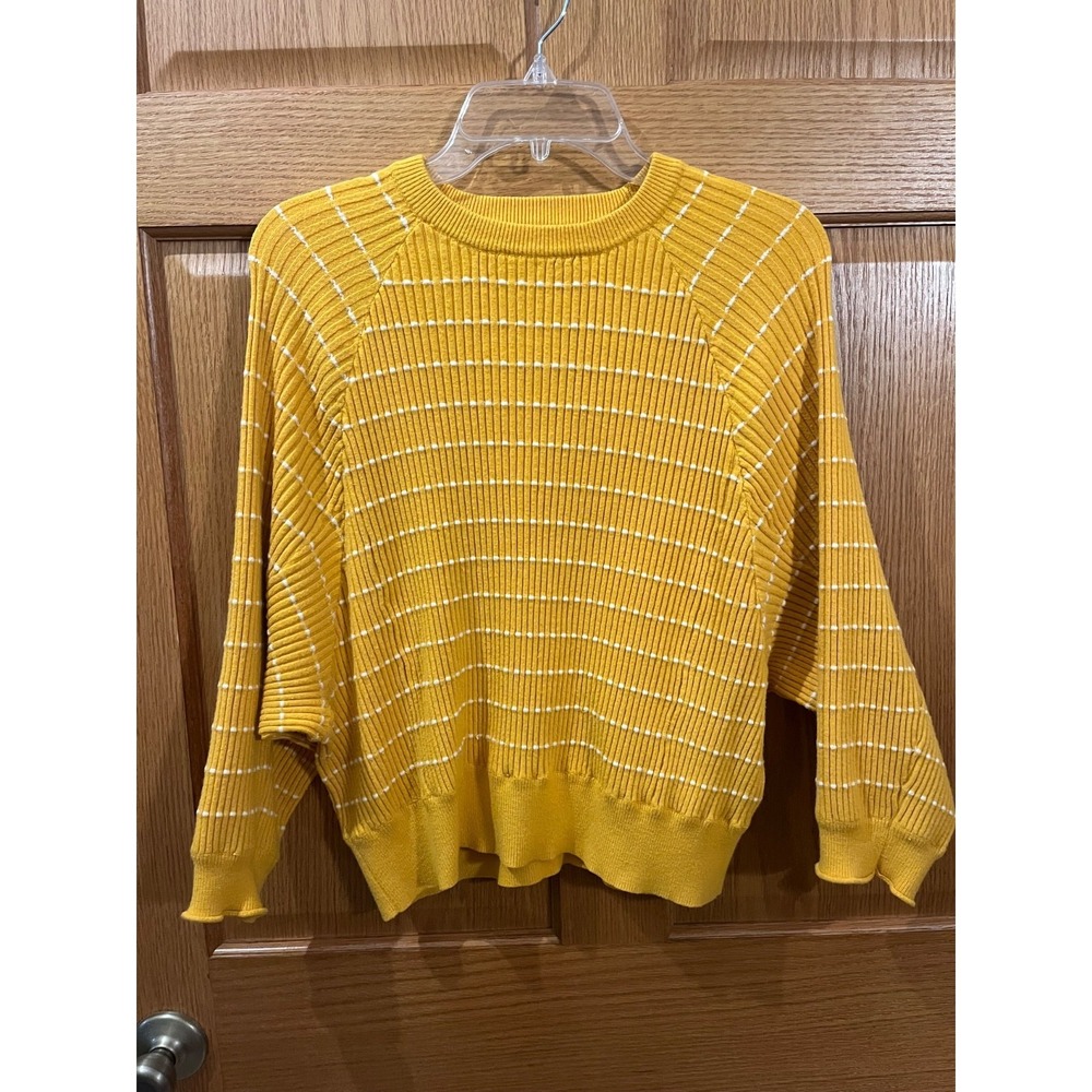Retro 70s Grandmacore Marigold Striped XXS Cozy Oversized Cropped Boxy Fit